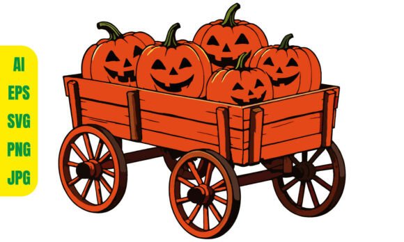 Download Halloween Pumpkin Harvest Wagon SVG - Premium Resources