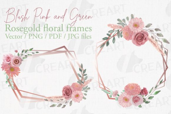 Download Blush Pink Flower Bouquet Rosegold Frame - Premium Bundle