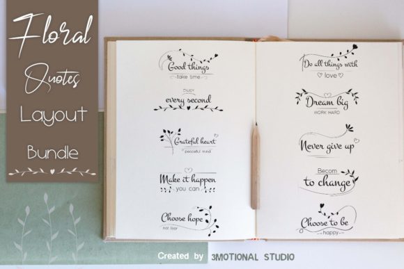 Download Floral Quotes Layout Bundle - Premium Bundle