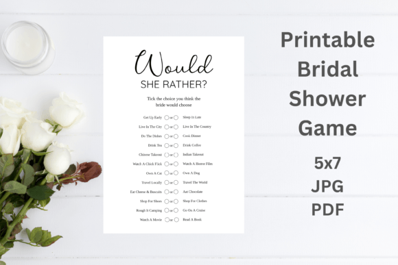 Download Would She Rather bridal Shower Game - Bridal shower Collection